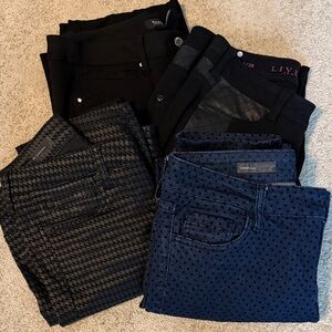 4 pair Black and Blue Women's Pants